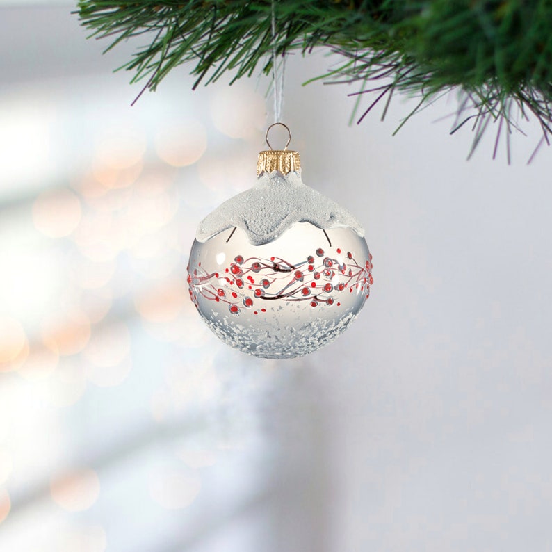 Ball Mouth blown hand painted glass figurine Christmas Etsy