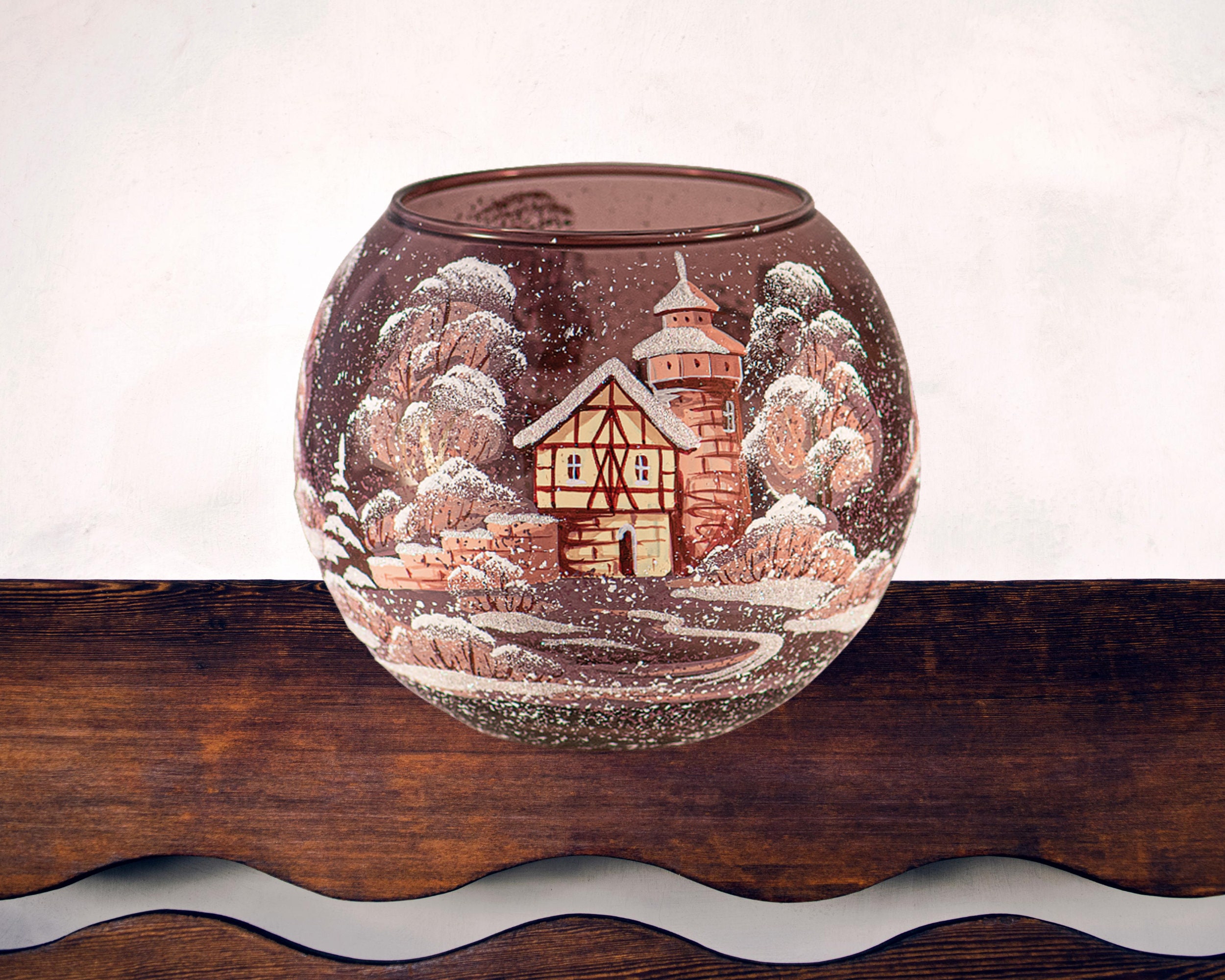 Glass Sphere Tealight Candle Holder Handmade Ball Votive Etsy