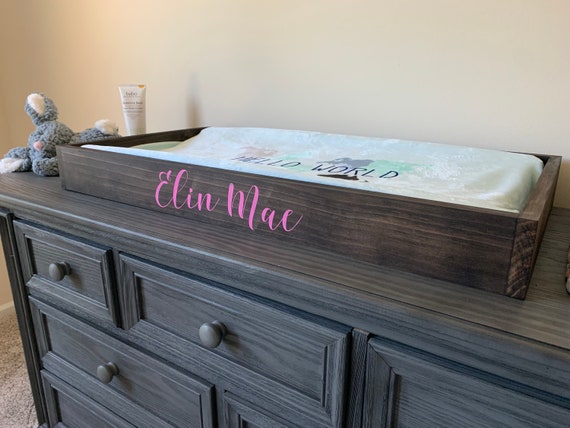 wooden changing tray
