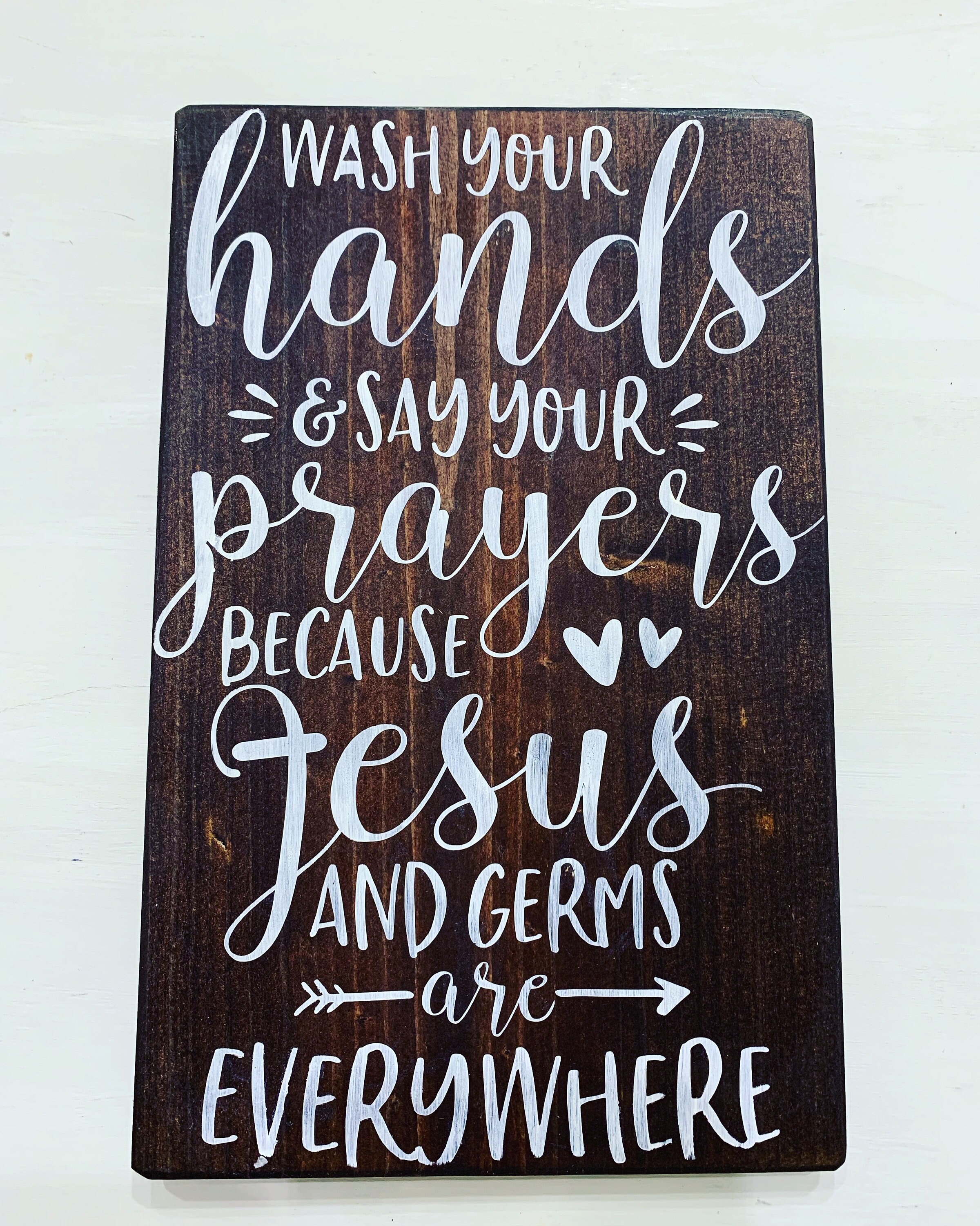 Jesus and germs sign Jesus sign Wooden sign Kitchen sign | Etsy
