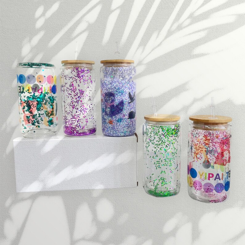 NEW 15oz Sublimation Snow Globe Tumbler With Bamboo Lid Etsy