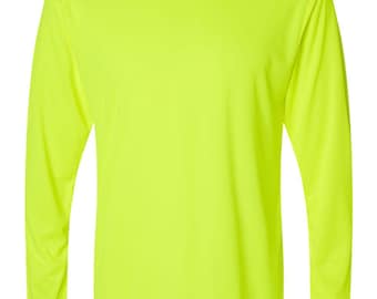 Custom High Visibility Safety Green Long Sleeve Shirt: Your Logo or Text