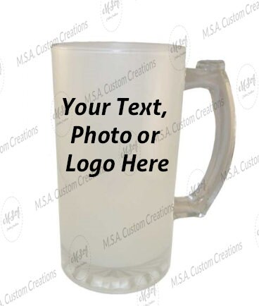 Personalized 20oz Beer Mug With Round Insert | Laser Engraved