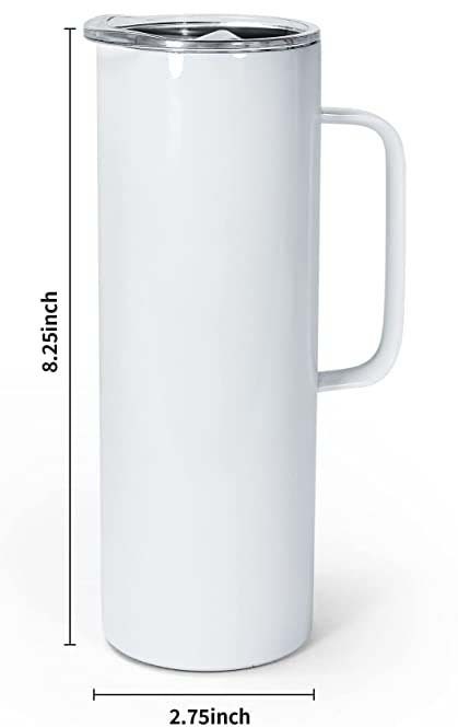 12 oz Sublimation White Travel Tumbler for Kids Insulated Stainless Steel +  Slider Lid