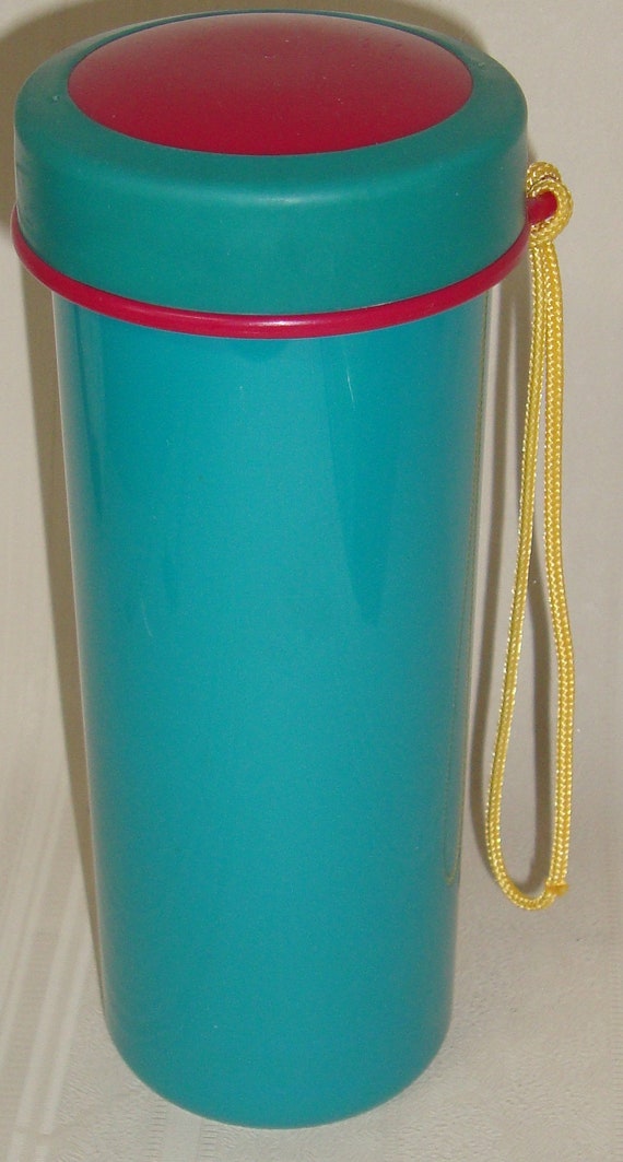 Tupperware Turquoise Thermos Cup With Sealed Lid 2355-1 Vintage 