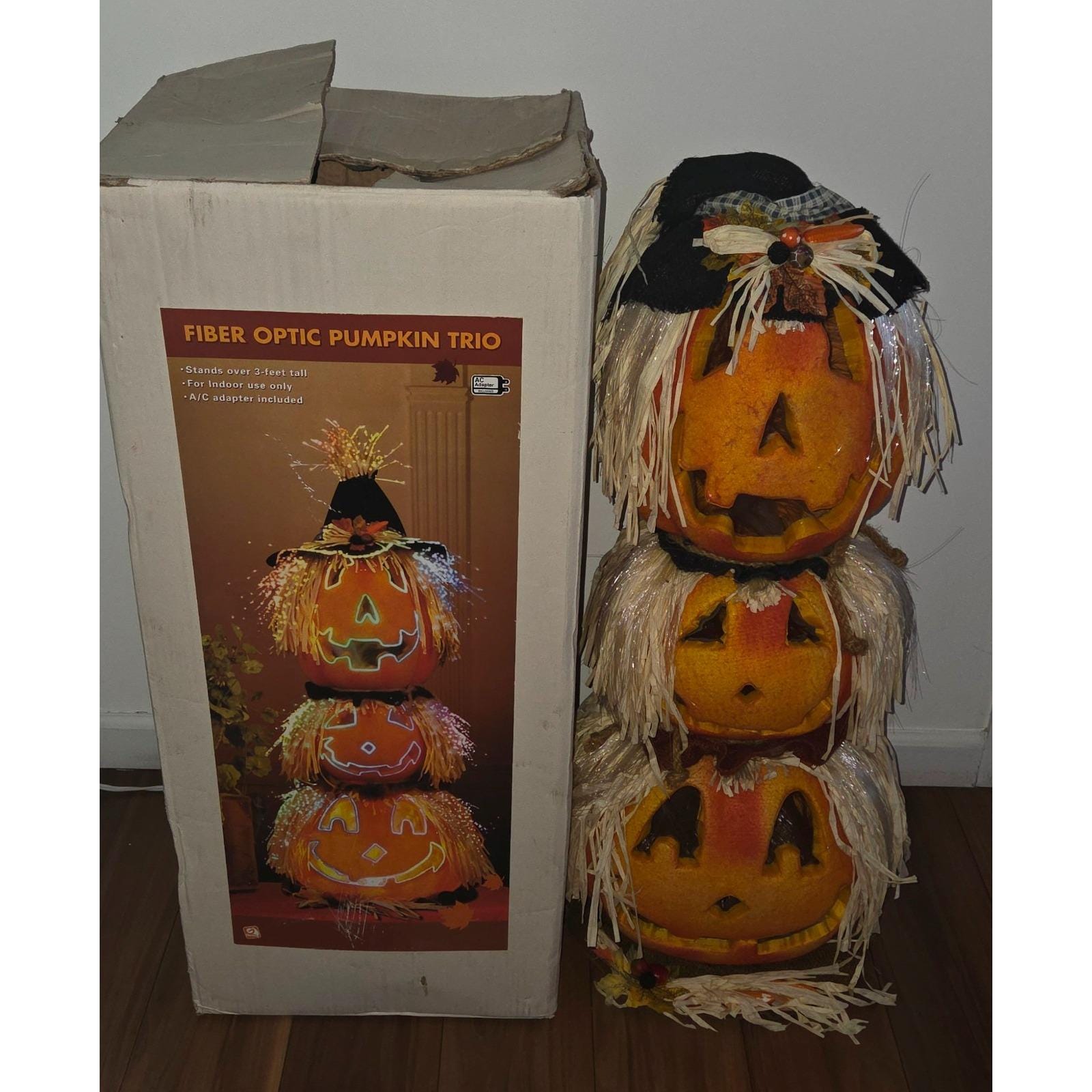 2004 Gemmy 3 FT Tall Pumpkin Fiber Optic Trio Electronic W/box - Etsy