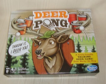 Hasbro Deer Pong Game with Talking Comical Deer Ages 8  UP. New & Sealed