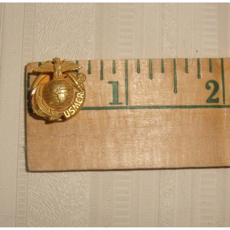 WWII US Marine Corps Reserve Collar Lapel Pin Button Eagle Globe ...