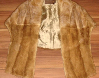 Furs By Mannis Hollywood California Brown Mink Shawl, RARE Vintage