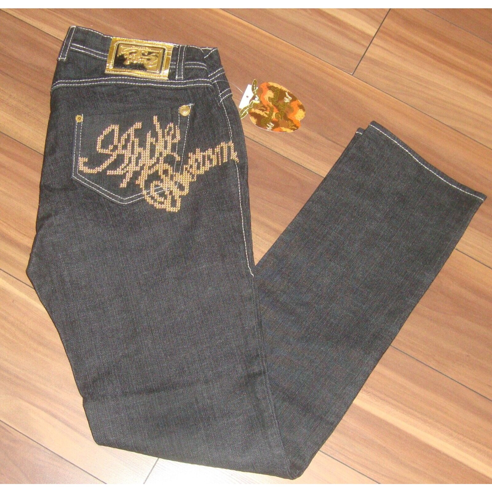 Apple Bottom Black With Gold Detail on Pockets Jeans Size Etsy