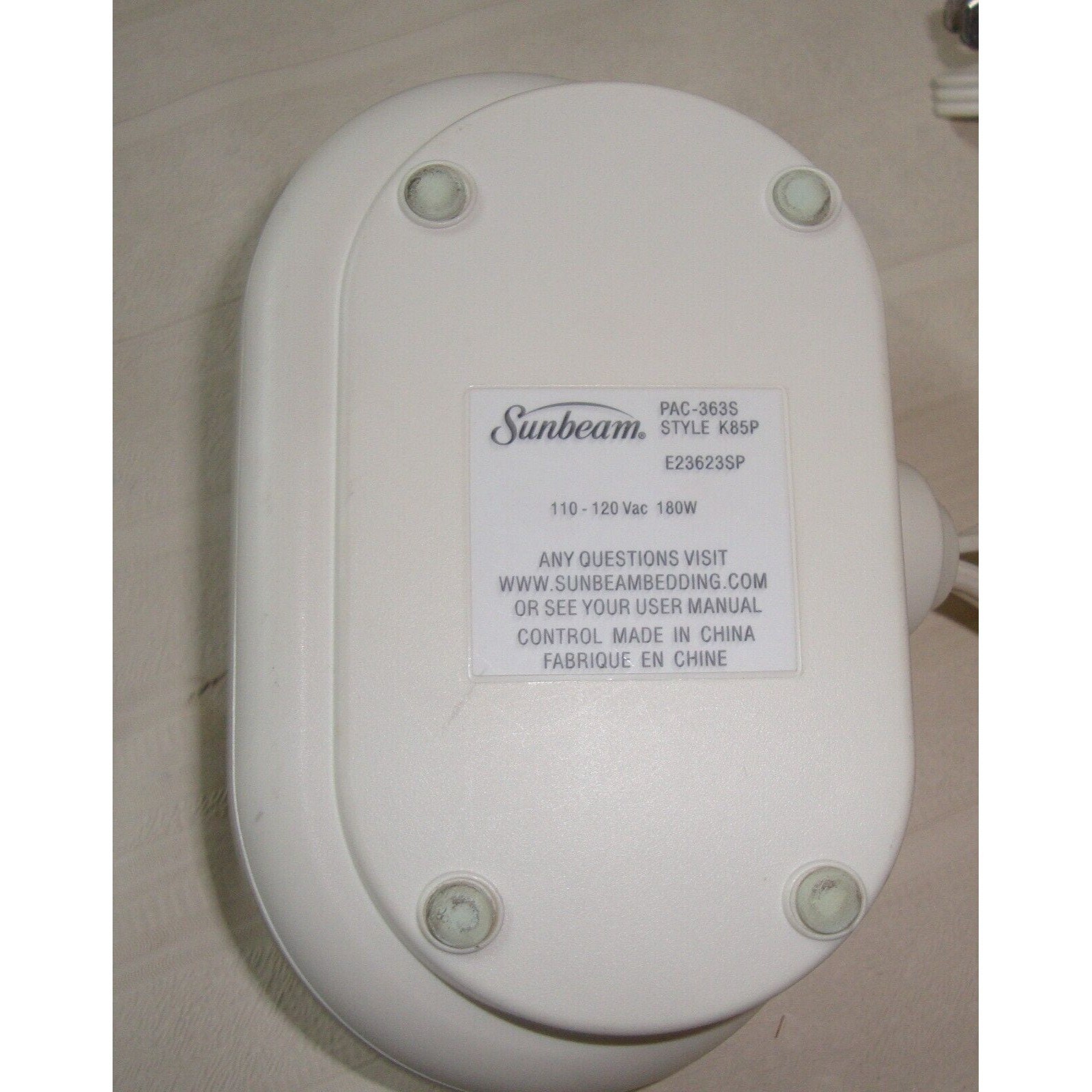 Sunbeam K85P Dual 3 Prong Electric Heated Blanket Controller - Etsy