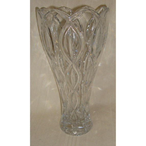LENOX Clear Crystal Flower Vase Large Heavy Vase 14 Etsy