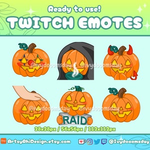 Twitch Emotes, Kürbis Emotes, Halloween Emotes, gruselige Emotes, Chibi Emotes, Discord Emotes