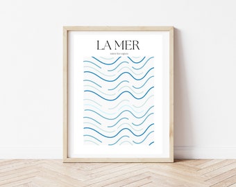 La Mer, Follow the Waves Print, keukenprint, oceaan, blauw, modern design, home decor trend, populaire prints, Franse zee, Franse moderne print