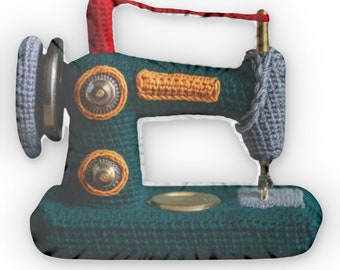 Crochet Sewing Machine, Plush Gift, Shaped Pillow