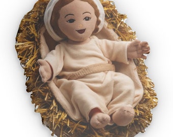 Enfant Jésus, cadeau chrétien, oreiller en forme de peluche