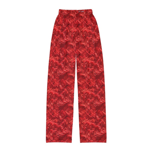 Fuzzy Infinity Pjs Red, Stylish Gift, Kids Pajama Pants (AOP)