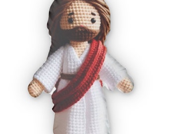 Jezus haak amigurumi, Jezus gevulde pop, Jezus amigurumi, Jezus pop, Christelijke pop, Jezus haak, Gevormd kussen