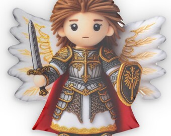 Poupée Saint Michael, coussin en forme de peluche