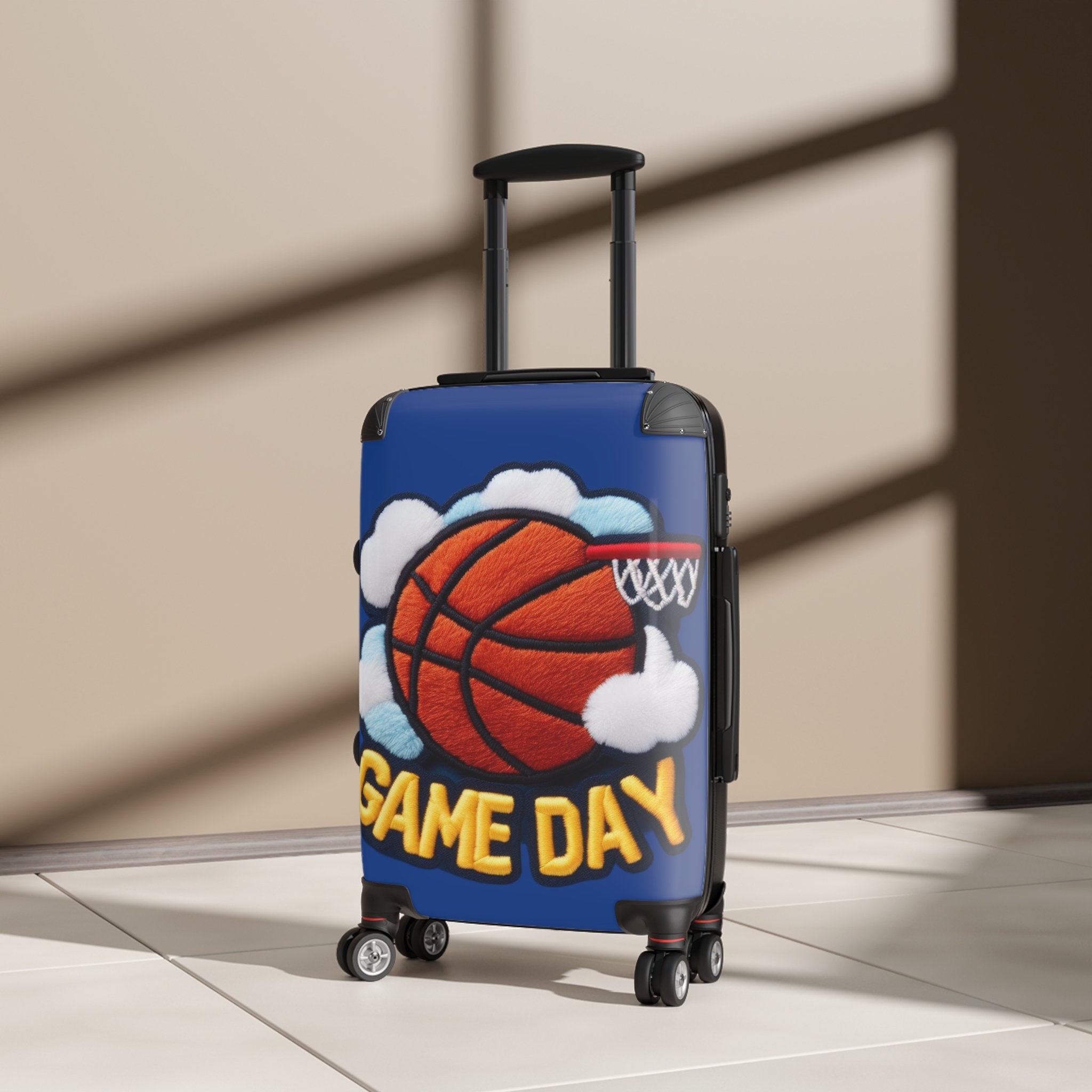 Game Day Basketball Chenille Patch Embroider Design - Suitcase