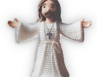 Crochet Jesus, Plush Doll, Christian Gift, Shaped Pillow