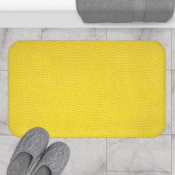 Sunshine Yellow Lemon : Tissu joyeux inspiré du denim - Tapis de bain