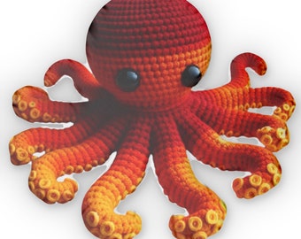 Jumbo pluche Octopus, oranje kleur, Jumbo Octopus Plushie, Amigurumi Octopus, gigantische Plushie, gevormd kussen