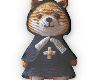 Shiba Inu Doll Nun, Plush Gift, Shaped Pillow