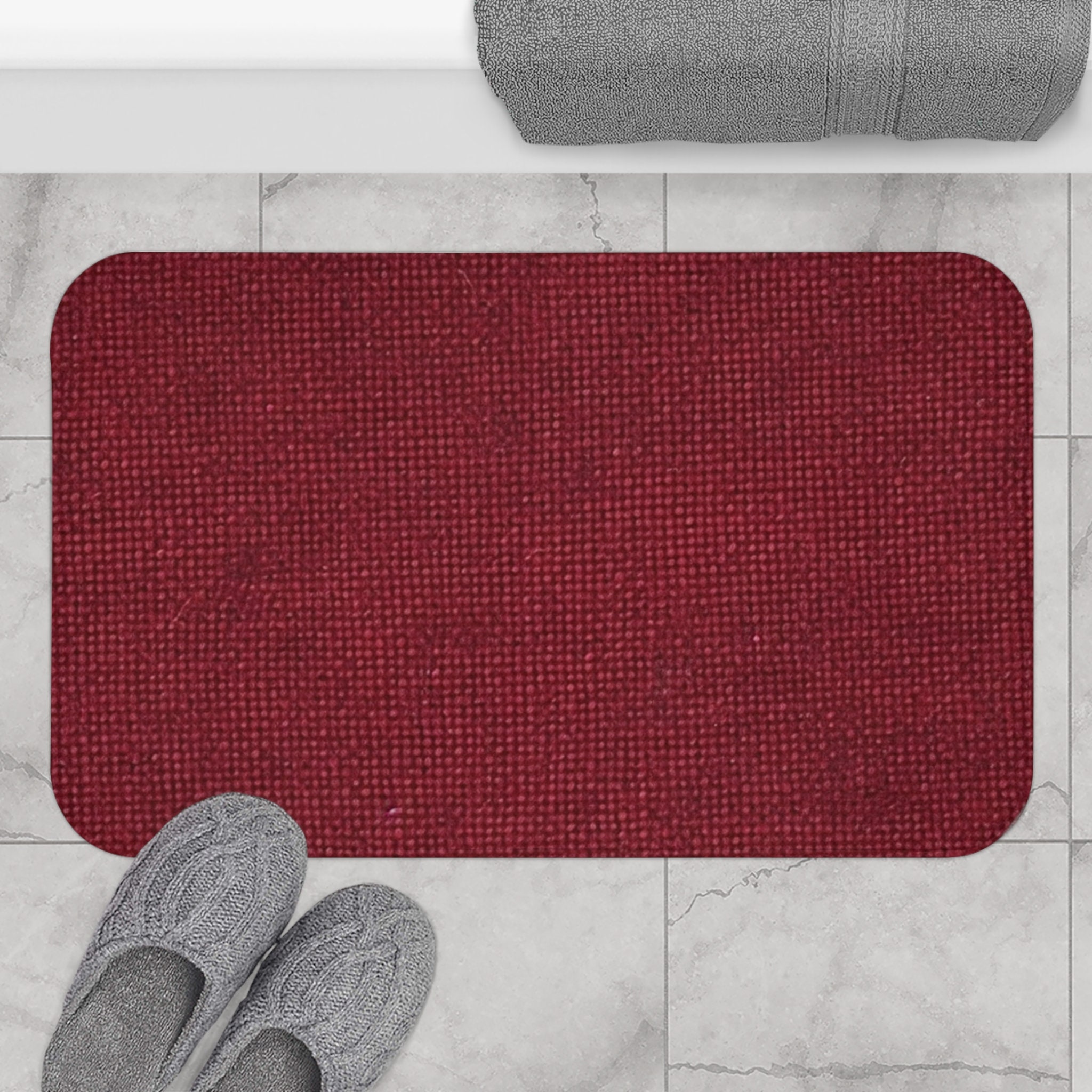 Bath Rugs for Bathroom Non Slip, Microfiber Washable Claret Large Bathroom  Mat