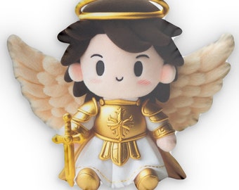 Saint Michael, Christian Gift, Plush Shaped Pillow