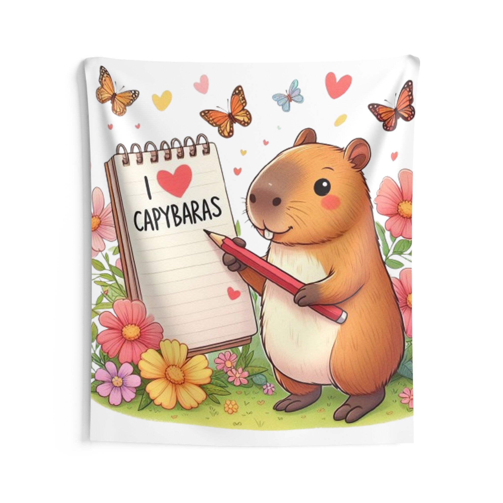 Capybara Holding Pencil and Notepad With I Love Capybaras, Cute Rodent ...