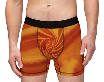 Orange Silk Men's Boxers (AOP)