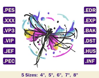 Dragonfly machine embroidery designs,Dragonfly embroidery desigs,Dragonfly embroidery pattern,Watercolor machine embroidery designs