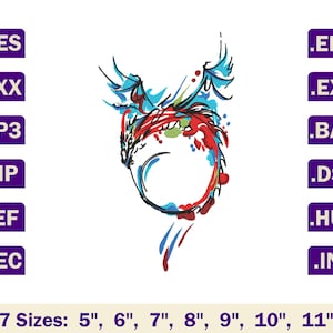 Dragon machine embroidery designs,Dragon embroidery designs,Dragon embroidery pattern,Watercolor machine embroidery designs