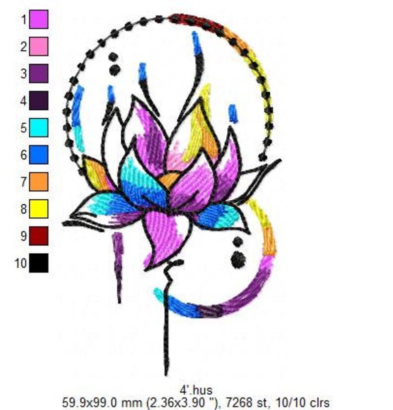 Mandala Lotus Machine Embroidery Designsmandala Lotus Etsy