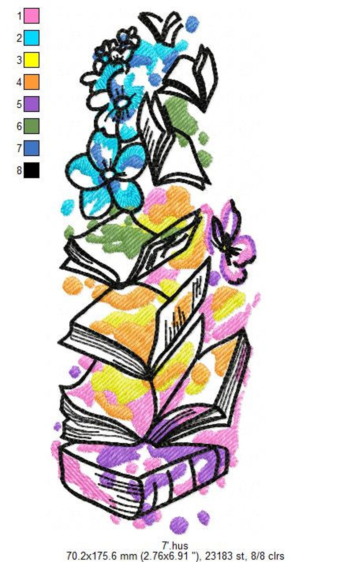 Books Machine Embroidery Design Books Embroidery File Books Etsy