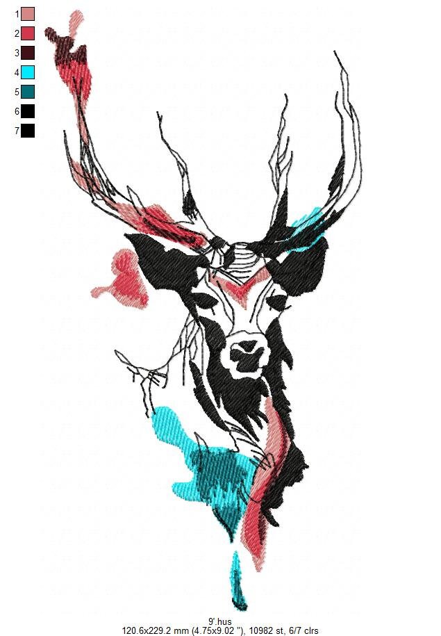 Deer Machine Embroidery Designsdeer Embroidery Designsdeer Etsy