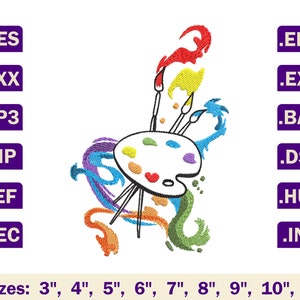 Paint palette machine embroidery designs,Paint palette embroidery designs,Paint palette embroidery pattern,Machine embroidery designs paint