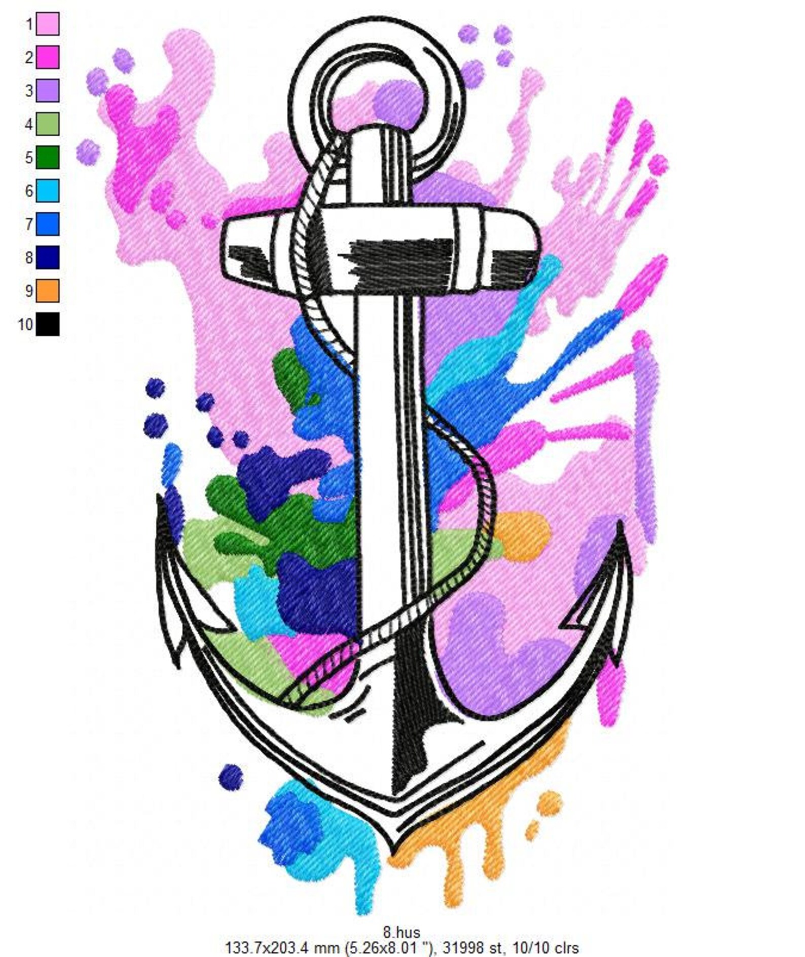Anchor Machine Embroidery Design Anchor Embroidery File Etsy