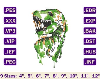 Machine embroidery designs T-rex , T-rex embroidery pattern, T-rex embroidery file, T-rex embroidery designs, Dinosaur machine design
