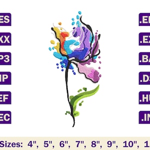 Flower machine embroidery designs, Floral embroidery design, Flower embroidery file, Flower embroidery pattern, Flower embroidery pes