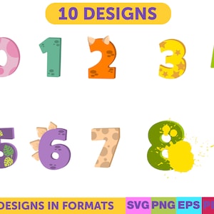 Cute numbers svg, Cute numbers png, Funny numbers png, Funny numbers svg, Birthday numbers svg, Birthday numbers png