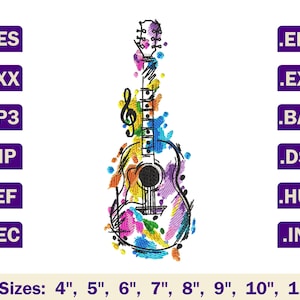 Guitar machine embroidery designs,Guitar embroidery designs,Guitar download,Guitar digital,Music machine embroidery designs