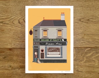 FEALTY'S Print - Bangor - County down - Northern Ireland -  Pub art - Vintage - Wall Art