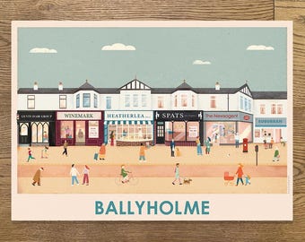 BALLYHOLME VILLAGE SHOPS, Bangor County Down - Print