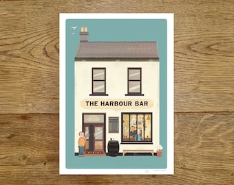 HARBOUR BAR, Portrush. North Coast Print - Poster - Pub - Wall Art - Irish Pub