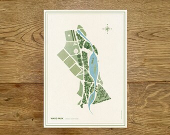 WARD PARK print - Bangor - County down - Northern Ireland -  art - Vintage - Wall Art - poster