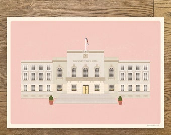 Hackney Town Hall Print – East London Wall Art