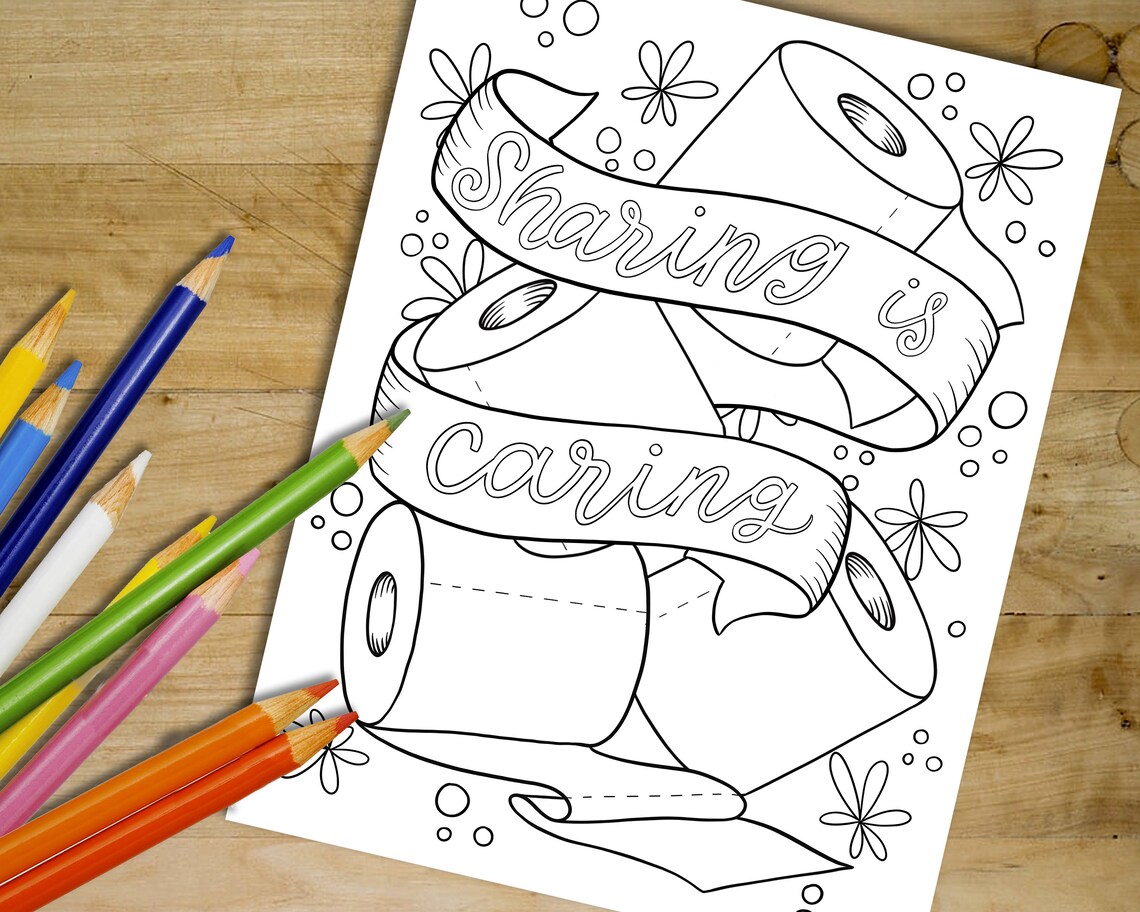 Social Distancing Adult Coloring Pages Wash Your Hands Etsy