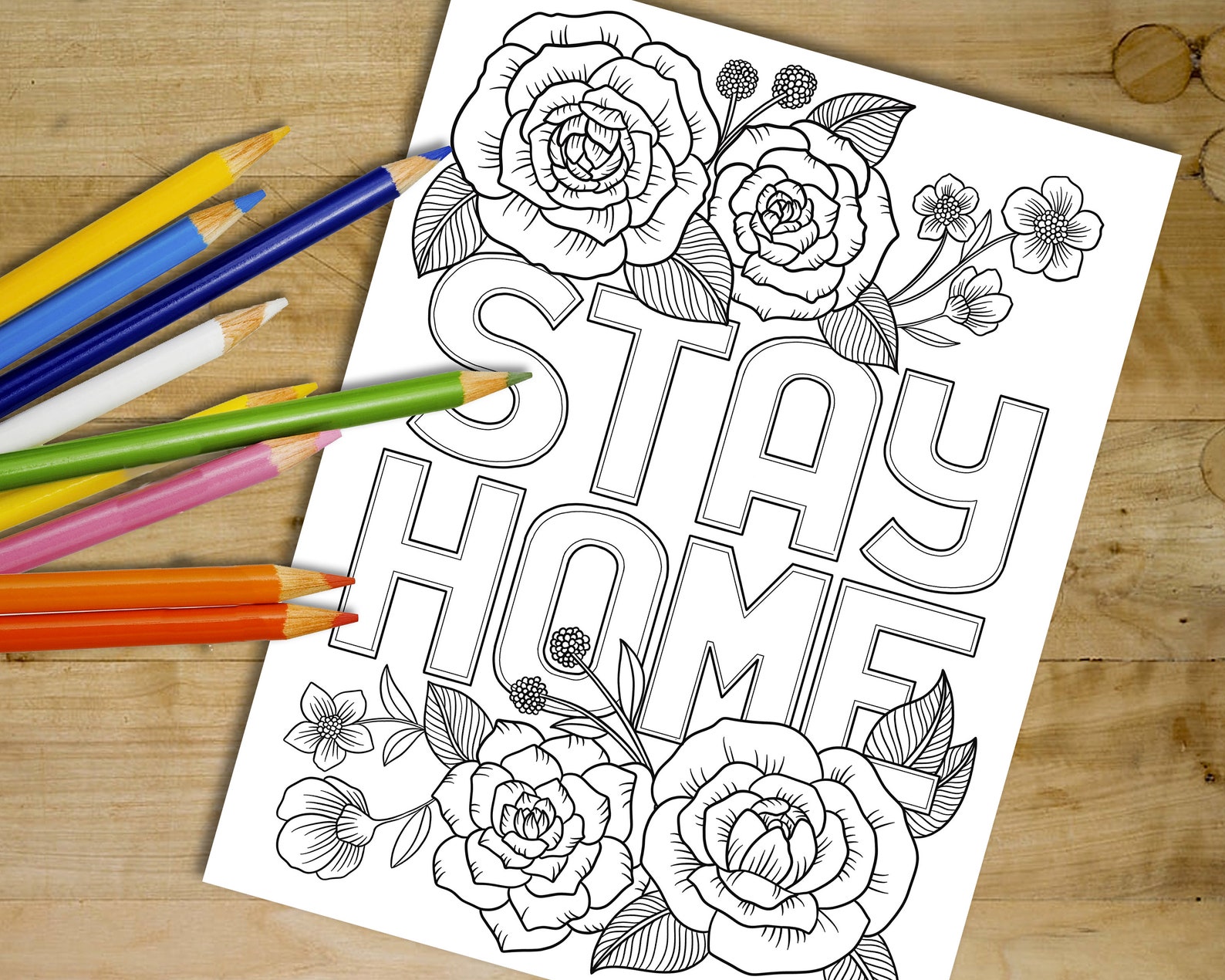 Social Distancing Adult Coloring Pages Wash Your Hands Etsy